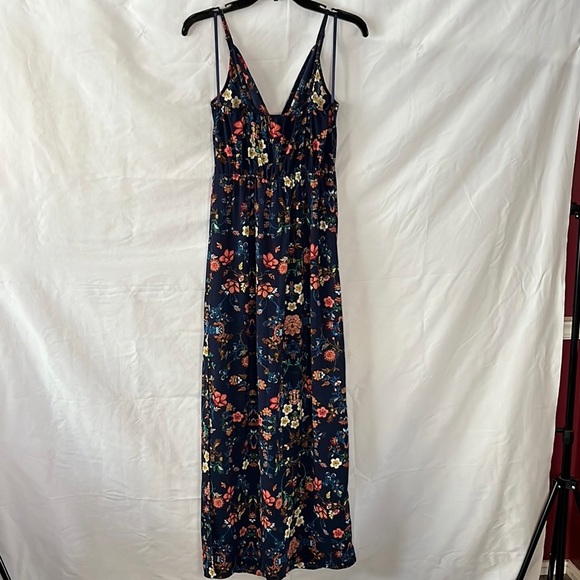 Blue Floral Spaghetti Strap Dress Medium - Picture 2 of 8